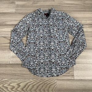 J.CREW Liberty Of London Long Sleeve Button-Up Shirt Blue/Multi Size 2